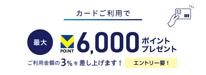 カードご利用で 最大VPOINT 6,000ポイントプレゼント