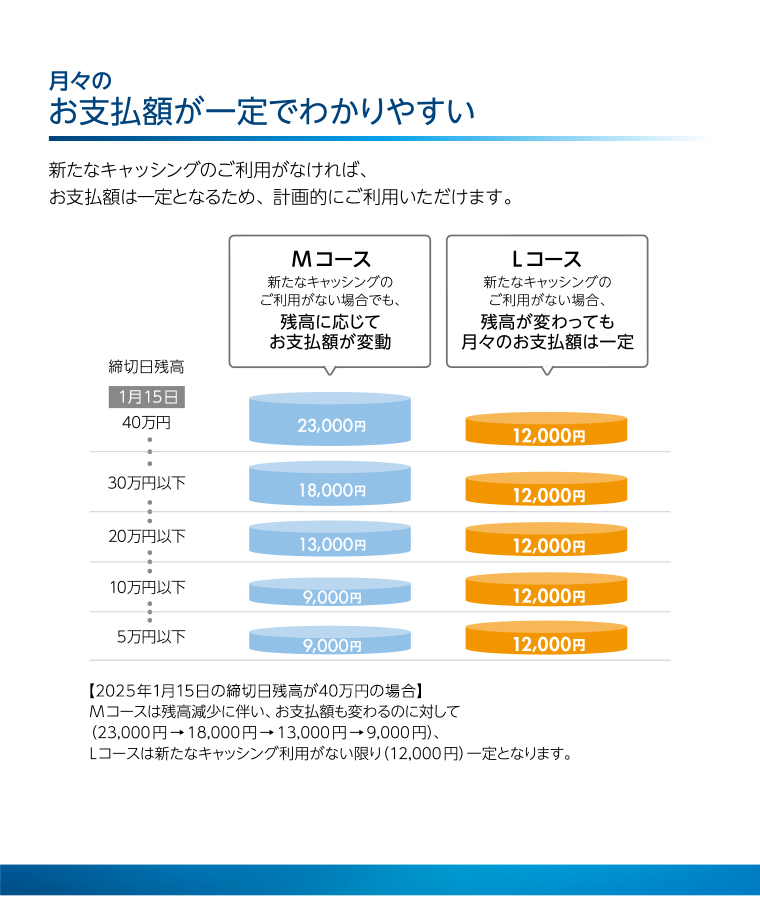 月々のお支払額が一定でわかりやすい