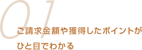 ご請求金額や獲得したポイントがひと目でわかる