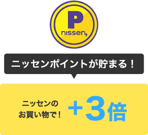 ニッセンポイントが貯まる！ ニッセンのお買い物で！＋3倍