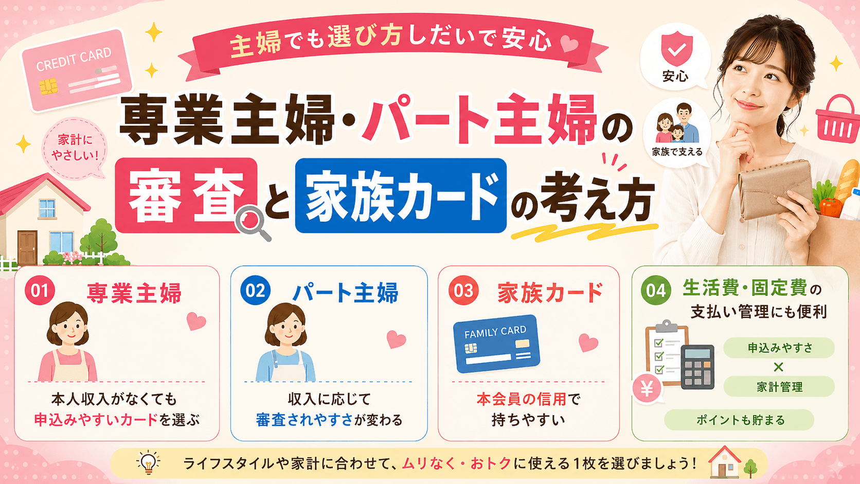 専業主婦・パート主婦の審査と家族カードの考え方 の画像