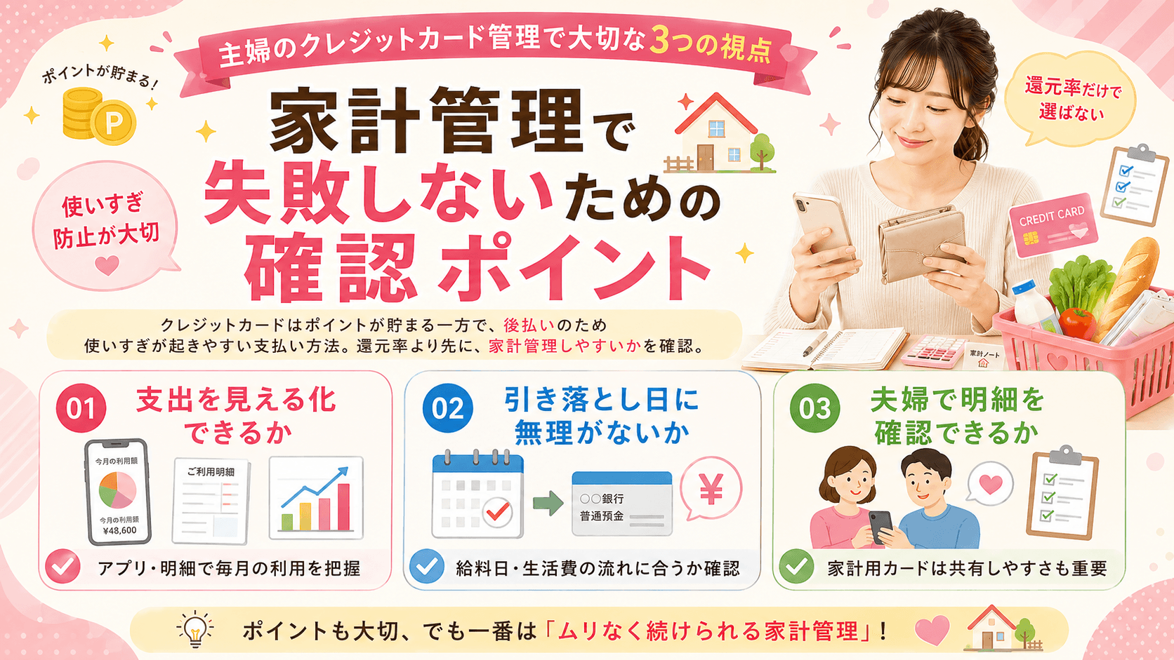 家計管理で失敗しないための確認ポイント の画像