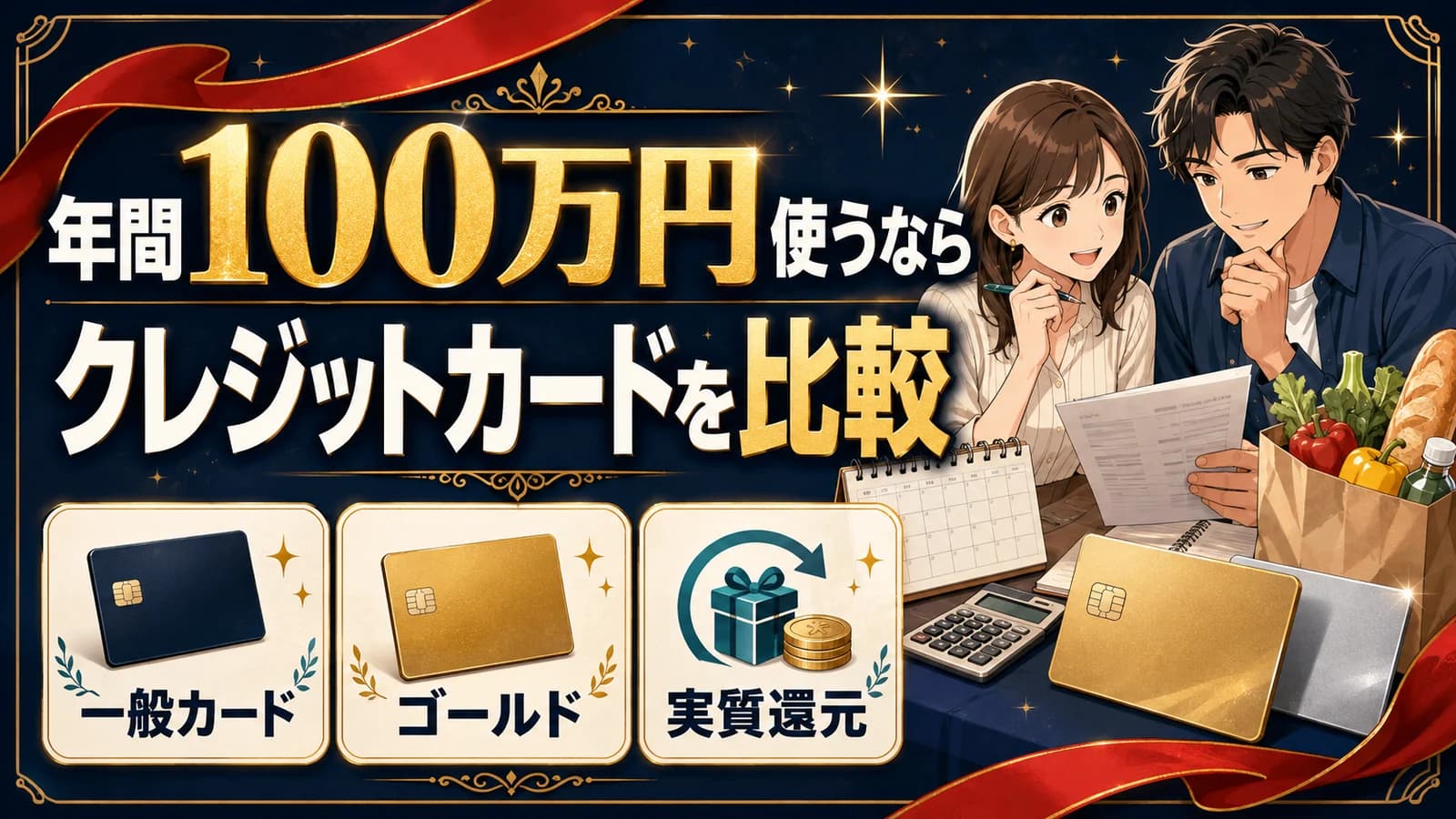 年間100万円使う人におすすめのクレジットカード|一般・ゴールドを比較