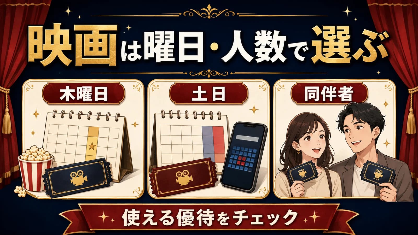 曜日・人数で選ぶTOHOシネマズの割引 の画像