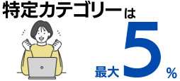 特定カテゴリーは最大5.0%