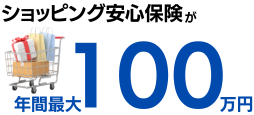 ショッピング安心保険が年間最大100万円付帯