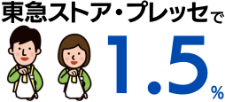 東急ストア・プレッセで1.5％ポイント還元
